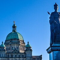 Buy canvas prints of Provincial Capital Legislative Buildiing Queen Statue Victoria Victoria Canada by William Perry