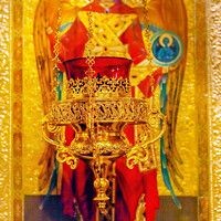 Buy canvas prints of Saint Michael Icon Insense Saint Michael Cathedral Kiev Ukraine by William Perry