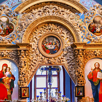 Buy canvas prints of Ancient Mosaics Screen Icons Basilica Mikhaylovsky Church Vyduby by William Perry