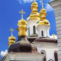 Buy canvas prints of Ornate Crosses Gold Domes Lavra Cathedral Kiev Ukraine  by William Perry