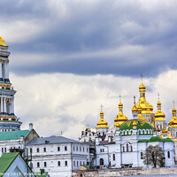 Buy canvas prints of Great Bell Tower Uspenskiy Cathedral Lavra Cathedral Kiev Ukrain by William Perry