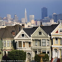 Buy canvas prints of Victorian Houses Modern Skyscrapers San Francisco Skyline Califo by William Perry