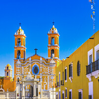 Buy canvas prints of Church of Santa Cruz Puebla Mexico by William Perry