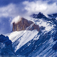 Buy canvas prints of Brown Granite Cliff Torres del Paine Horns Area National Park Ch by William Perry