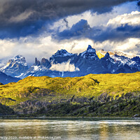 Buy canvas prints of Grey Lake Paine Horns Torres del Paine National Park Chile by William Perry