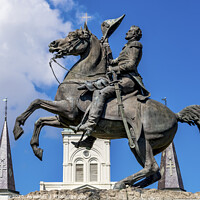 Buy canvas prints of Andrew Jackson Statue Saint Louis Cathedral New Orleans Louisiana by William Perry