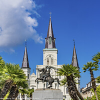 Buy canvas prints of Andrew Jackson Square Statue Saint Louis Cathedral New Orleans L by William Perry