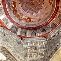Buy canvas prints of Decorations Dome Inside Sheesh Shish Gumbad Tomb Lodi Gardens Ne by William Perry