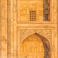 Buy canvas prints of Taj Mahal Wall Arch Details Agra India by William Perry