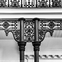 Buy canvas prints of Black White Iron Decorations Garden District New Orleans Louisia by William Perry