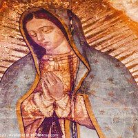 Buy canvas prints of Original Virgin Mary Guadalupe Painting New Basilica Shrine Mexi by William Perry