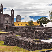 Buy canvas prints of Plaza of Three Cultures Aztec Archaelogical Site Mexico City Mex by William Perry