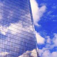 Buy canvas prints of Skysrcaper Abstract Glass Building New York City NY by William Perry