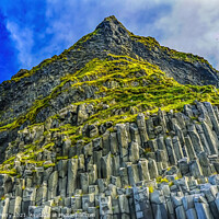 Buy canvas prints of Gardar Basalt Columns Mountain Reynisfjara Black Sand Beach Icel by William Perry