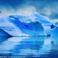 Buy canvas prints of Blue Iceberg Reflection Paradise Bay Antarctica by William Perry