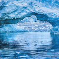 Buy canvas prints of Blue Iceberg Arch Reflection Paradise Bay Antarctica by William Perry