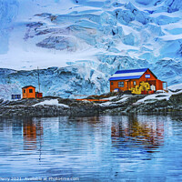 Buy canvas prints of Snowing Argentine Station Paradise Harbor Antarctica by William Perry