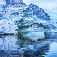 Buy canvas prints of Snowing Blue Iceberg Arch Paradise Bay Antarctica by William Perry