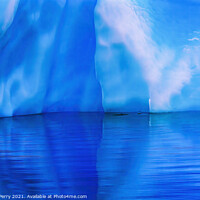 Buy canvas prints of Snowing Blue Iceberg Reflection Paradise Bay Antarctica by William Perry