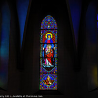 Buy canvas prints of Colorful Mary Jesus Stained Glass Basilica Notre Dame Cathedral  by William Perry