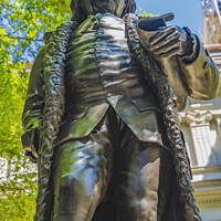 Buy canvas prints of Benjamin Franklin Statue Boston Latin School Freedom Trail Bosto by William Perry