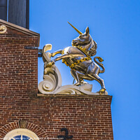 Buy canvas prints of British Unicorn Faneuil Meeting Hall Freedom Trail Boston Massac by William Perry