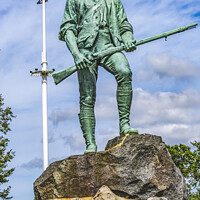 Buy canvas prints of Minuteman Patriot Statue Battle Green Common Lexington Massachus by William Perry
