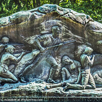 Buy canvas prints of Lexington Minute Men Bronze Relief Battle Green Massachusetts by William Perry