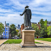 Buy canvas prints of Prescott Statue Bunker Hill Charlestown Boston Massachusetts by William Perry