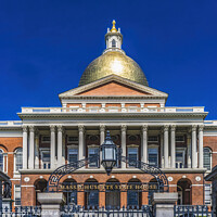 Buy canvas prints of Golden Dome State Legislature House Boston Massachusetts by William Perry