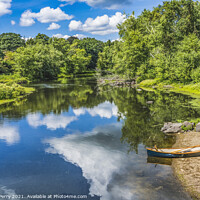 Buy canvas prints of Canoe Concord River American Revloution Monument Massachusetts by William Perry