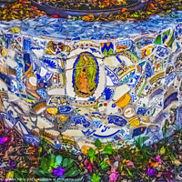 Buy canvas prints of Colorful Talavera Ceramic Pottery Native Decorations Puebla Mexi by William Perry