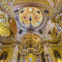 Buy canvas prints of Colorful Our Lady of Remedies Church Cholula Mexico by William Perry