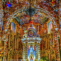 Buy canvas prints of Colorful Church Santa Maria Tonantzinta Cholula Mexico by William Perry