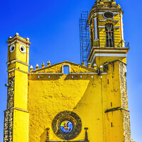 Buy canvas prints of Colorful Yellow San Gabriel Church Cholula Mexico by William Perry