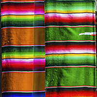 Buy canvas prints of Colorful Mexican Blankets Los Cabos Mexico by William Perry