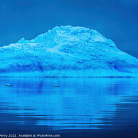 Buy canvas prints of Snowing Blue Iceberg Reflection Paradise Bay Skintorp Cove Antar by William Perry