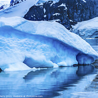Buy canvas prints of Blue Iceberg Reflection Paradise Bay Antarctica by William Perry