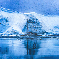 Buy canvas prints of Sailboat Icebergs Glacier Snow Mountains Paradise Bay Antarctica by William Perry