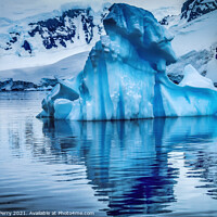 Buy canvas prints of Blue Glacier Iceberg Snow Mountains Paradise Bay Antarctica by William Perry