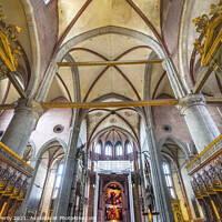 Buy canvas prints of Choir Stall Organ Titian Assumption Mary Painting Frari Church V by William Perry