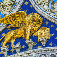 Buy canvas prints of Winged Lion Venetian Symbol Saint Mark's Square Venice Italy by William Perry