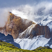 Buy canvas prints of Brown Granite Cliff Torres del Paine Horns Area National Park Ch by William Perry
