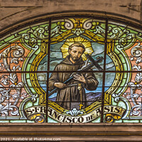 Buy canvas prints of Saint Francis Stained Glass Metropolitan Cathedral Basilica Sant by William Perry
