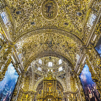 Buy canvas prints of Templo Santa Domingo Church Chapel Rosary Puebla Mexico by William Perry