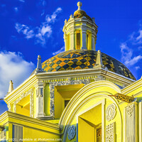 Buy canvas prints of Yellow Dome San Cristobal Church Puebla Mexico by William Perry