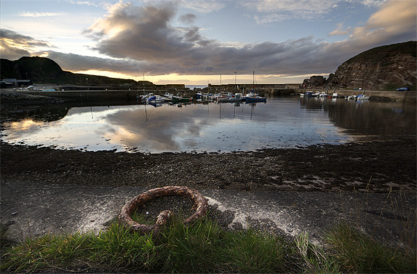 Findochty Harbour Picture Board by Wayne Molyneux