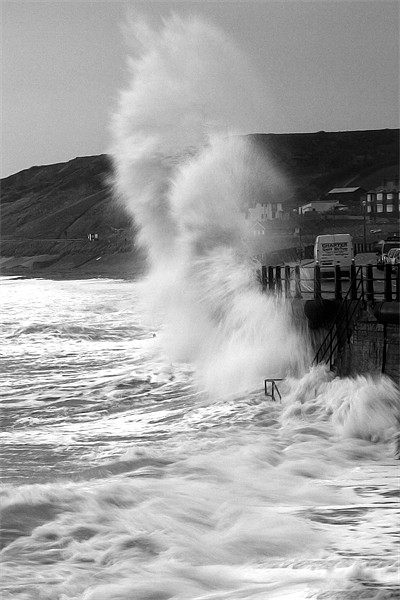 Sea Wall Wave Crash Picture Board by Wayne Molyneux