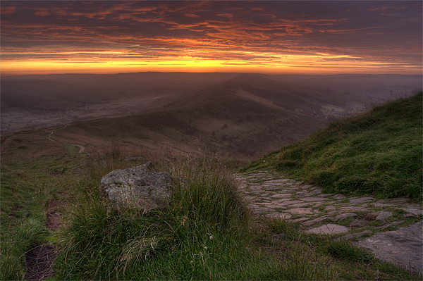 Dawn at Mam Tor Picture Board by Wayne Molyneux