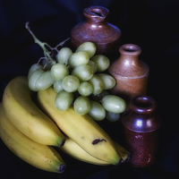 Buy canvas prints of Fruits & Stone Jars by Wayne Molyneux